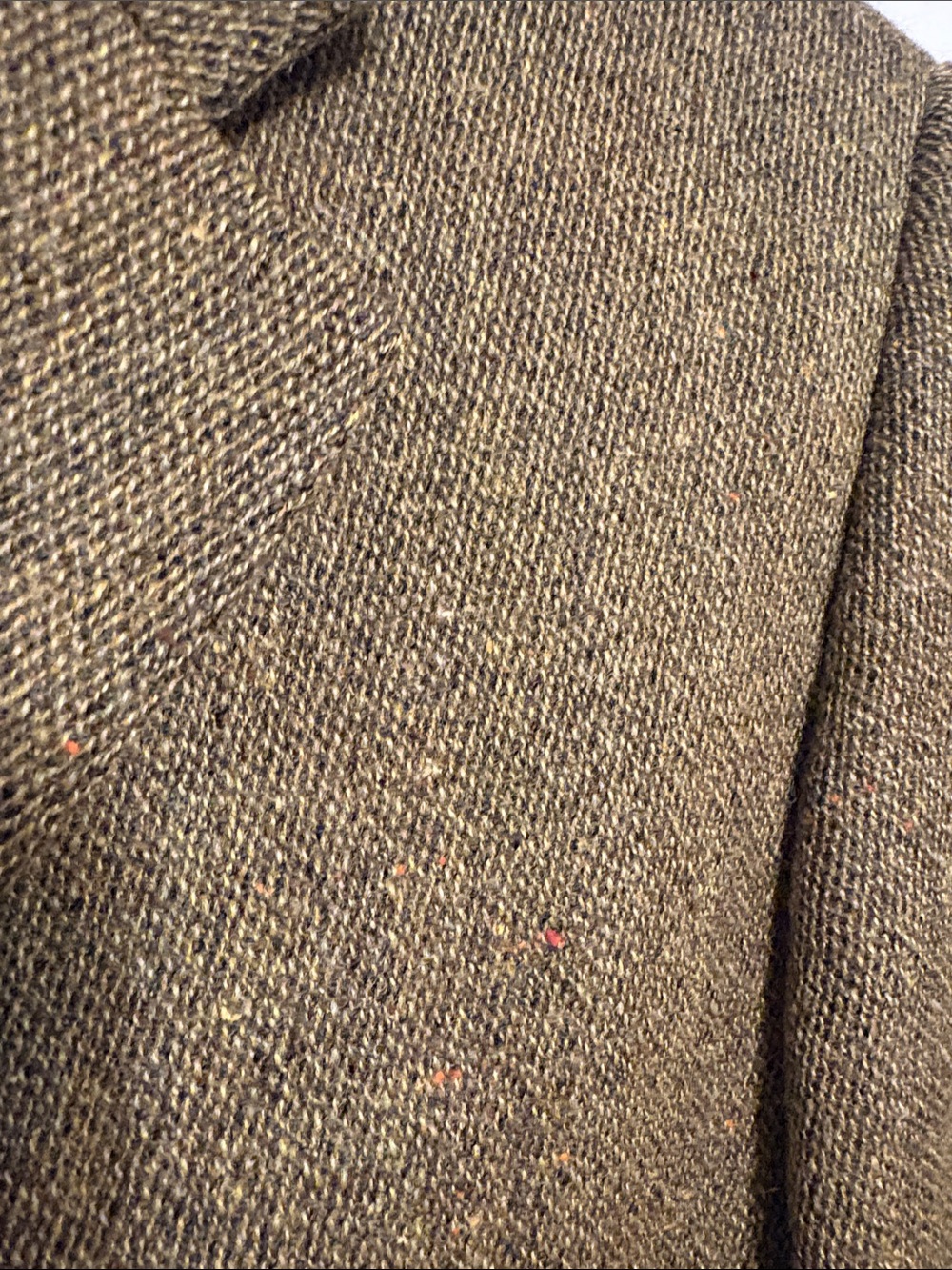 Vintage Barneys New York Tweed Blazer Olive Green 100% Wool made in Italy - Picture 4 of 9